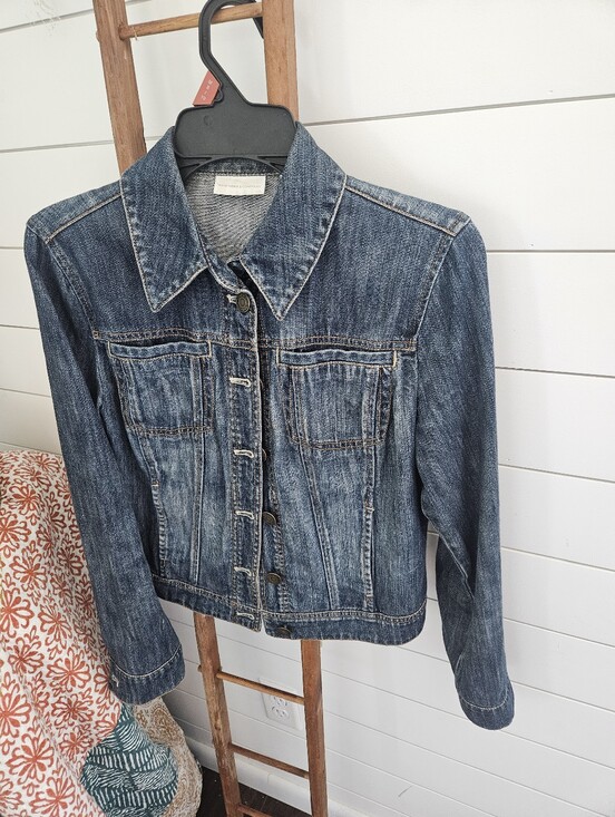 New York & Company Jackets & Blazers - New York & Company Distressed Blue Denim Jacket